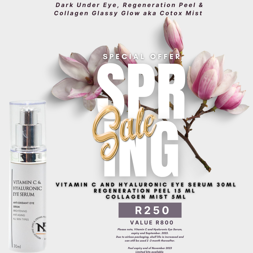 Spring Clearance Sale - Vitamin C and Hyaluronic Eye Serum 30ml + Collagen Mist 10ml + Regeneration Peel 15ml